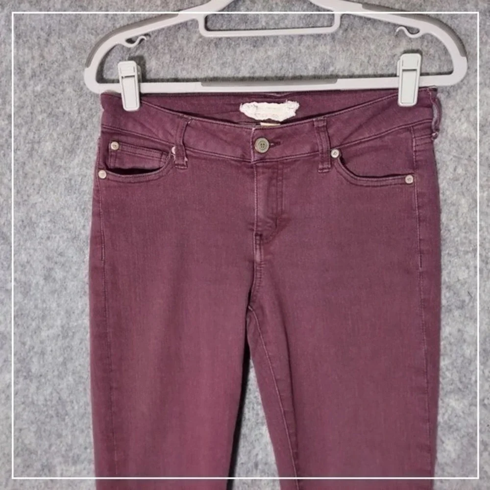 Altard State Jeans Women 28 Burgundy Low Rise Skinny Stretch Garment Dyed Denim‎